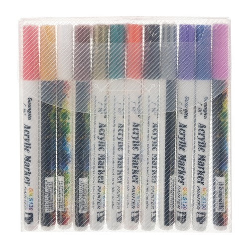 Set markere pictura cu vopsea acrilica, Zola®, 12 bucati, varf 0.7 mm, utilizarea pe hartie, textile, carton, lemn, metal, plastic, piatra Set markere pictura cu vopsea acrilica, Zola®, 12 bucati, varf 0.7 mm, utilizarea pe hartie, textile, carton, lemn, metal, plastic, piatra